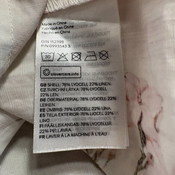 Brock Collection x H&M cream floral cross back midi dress XS 0 2 linen lyocell - Picture 16 of 16